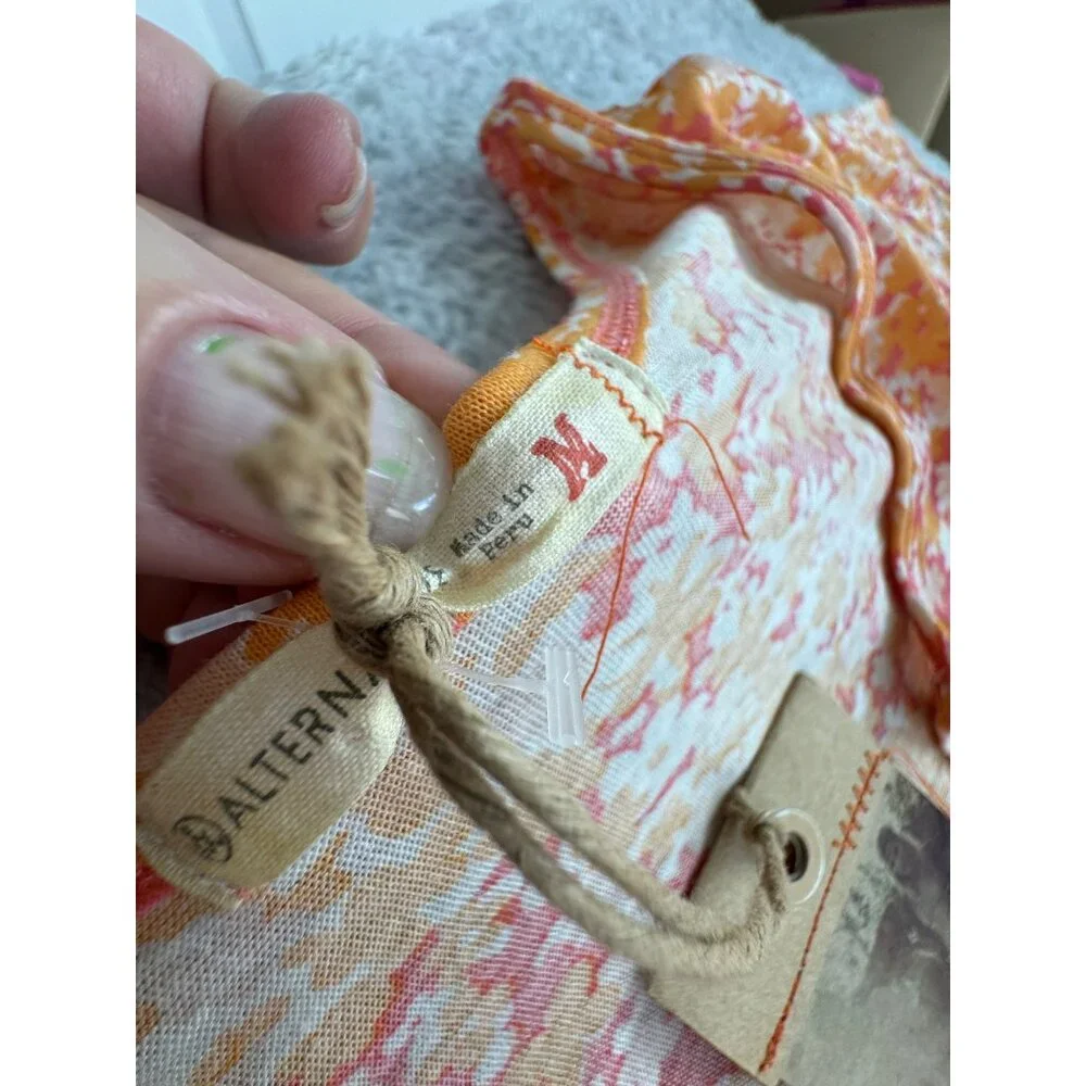 Alternative Flutter-Sleeve Flamingo Ditzy Print V-Neck Elastic Waist Dress Women - Picture 7 of 13